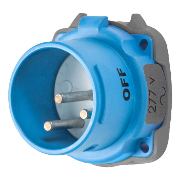33-18045 - DS20 INLET POLY BLUE SIZE 2 TYPE 3R 1P+N+G 20A 277 VAC 60 Hz NO AUX
